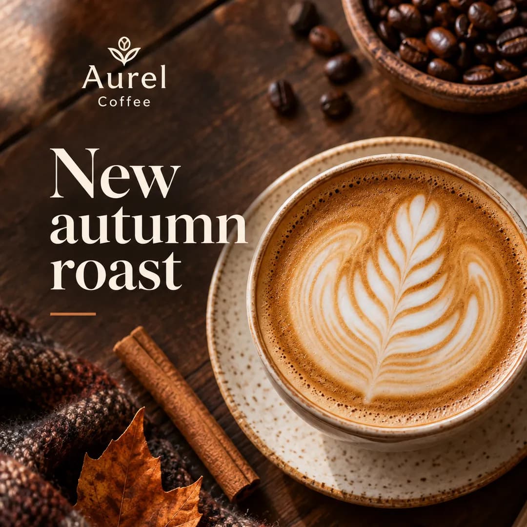 Instagram-Post für ein Café: neue Herbströstung (Beispiel)