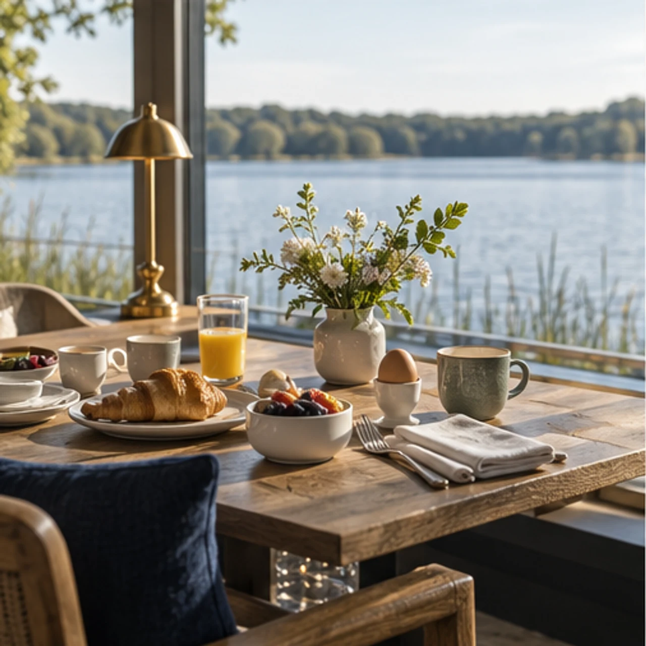 Generiertes Beispiel: Frühstück am See im selben fiktiven Haus
