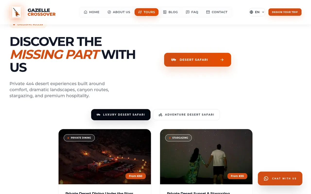 Tour overview on the Gazelle Crossover website