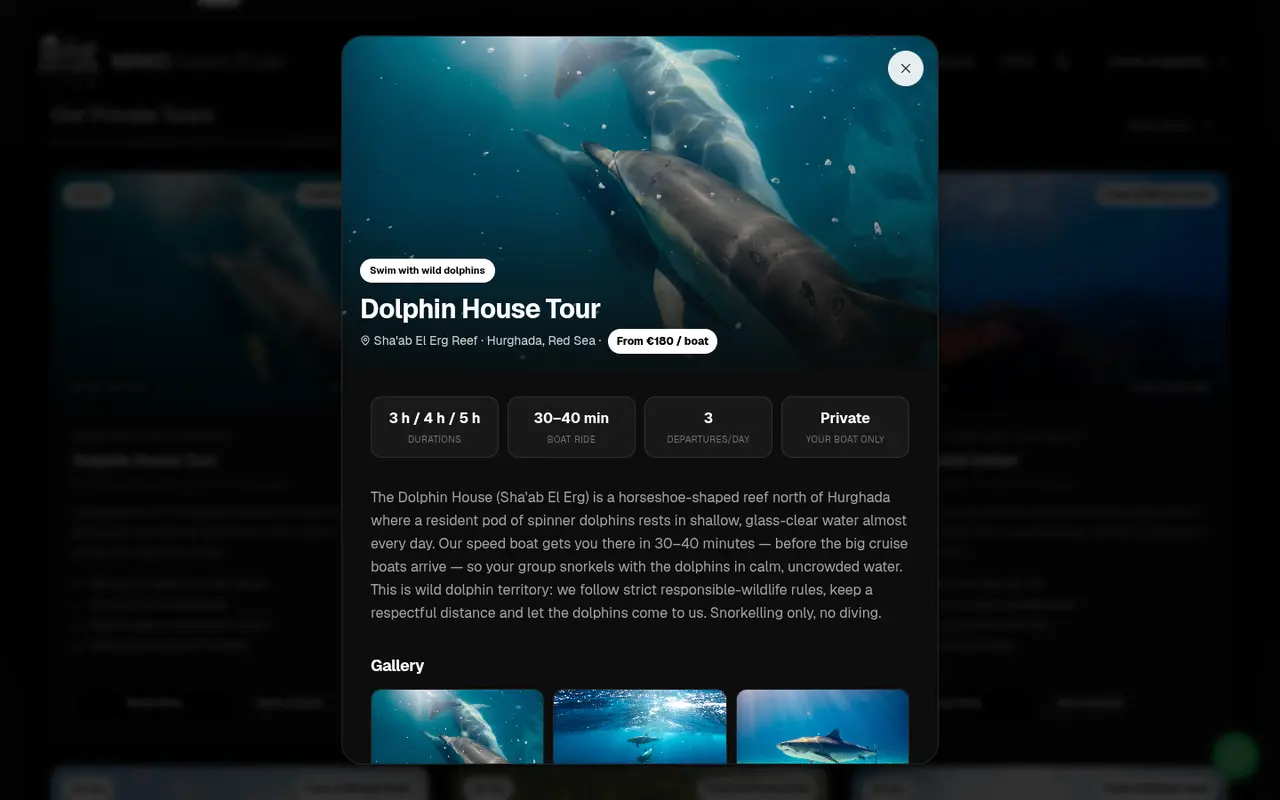 Detailkarte der Dolphin House Tour